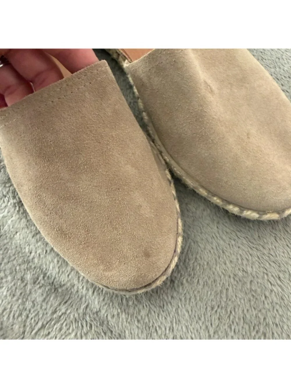 Verbenas Suede Carmen Espadrille Shoes Slip On Beige Womens 40 US 9